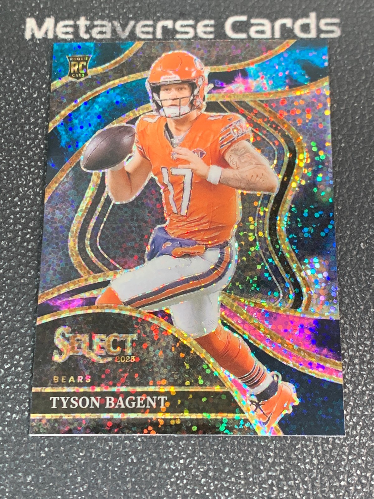 2023 Panini Select Football Club Level Tyson Bagent RC Rookie Cosmic Prizm