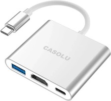 USB C to HDMI Adapter, 4K HDMI to USB-C Adapter with 60W PD  USB 3.0 Port Multi