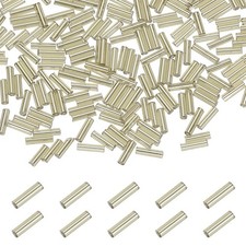 Glass Bugle Beads 2x6mm Loose Beads Silver 1800Pcs