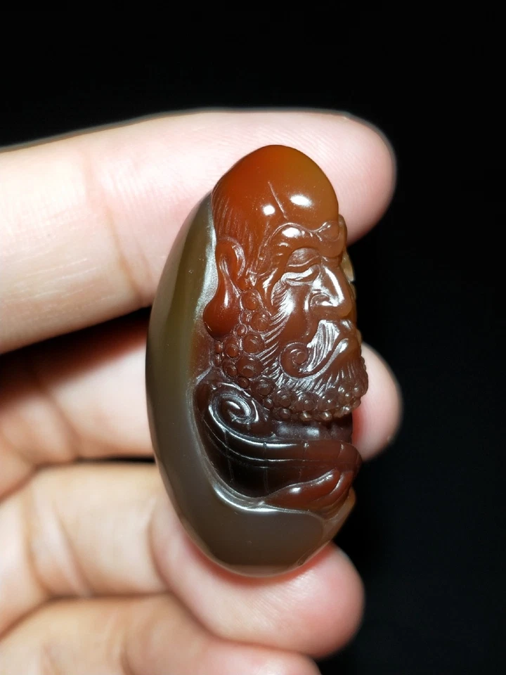 COLGANTE DHARMA TALLADO A MANO ÁGATA BRASILEÑA 100% NATURAL CERTIFICADO 18,8 g Foto 2 de 4