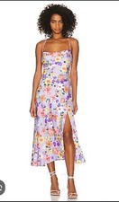 ASTR THE LABEL Gaia Floral Print Midi Dress Periwinkle Floral size XS NWT