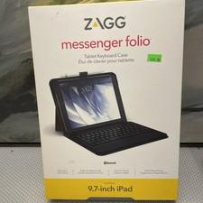 New Zagg Messenger Folio Ultra Slim Tablet Keyboard Case For 9.7-Inch iPad