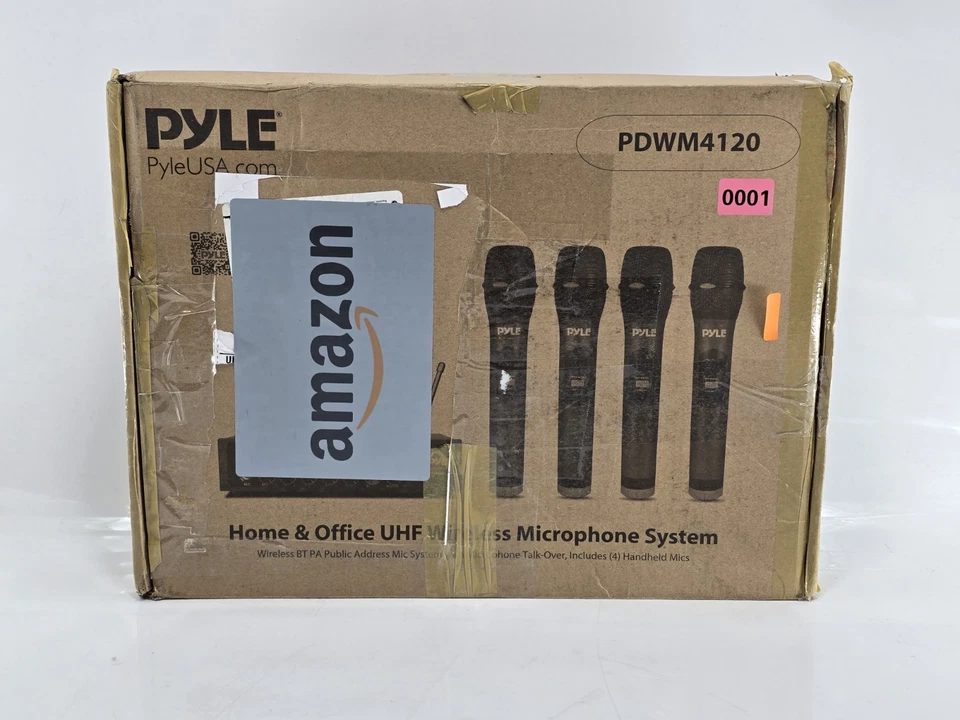 Pyle Wireless Bluetooth Portable Battery Operated 4-Mic Set 5lbs. PDWM4120 WORKS - Image 3 of 4