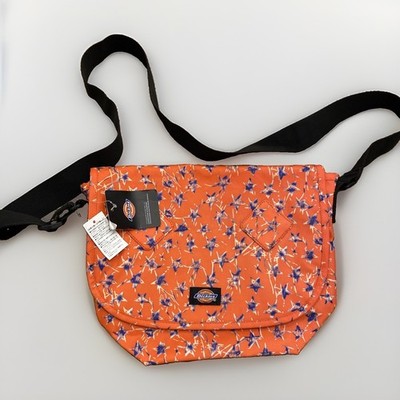 Dickies Messenger Bag Orange Star Print Crossbody Shoulder Bag Streetwear NWT