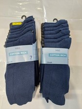 14 Pairs M&S Men's Navy Cotton Rich Socks Size UK 6-8.5 EU 39.5-42.5