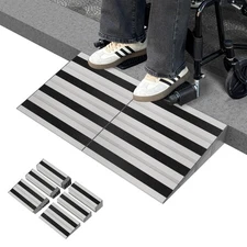 4" Rise Modular Threshold Ramp for Doorways, Stable Wheelchair Ramp for Home ...