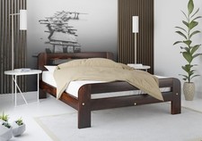 Solid Wood Bed Frame, F2 Nordic Sky | Small Double Bed with Wooden Slats, 4FT 6"