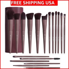 Makeup Brush Set 18 Pcs Synthetic Foundation Powder Concealers Eye shadows B...