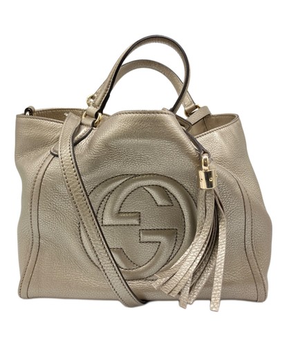 GUCCI Handbag 2Way Shoulder bag Gold With Tassel Soho 336751 From Japan