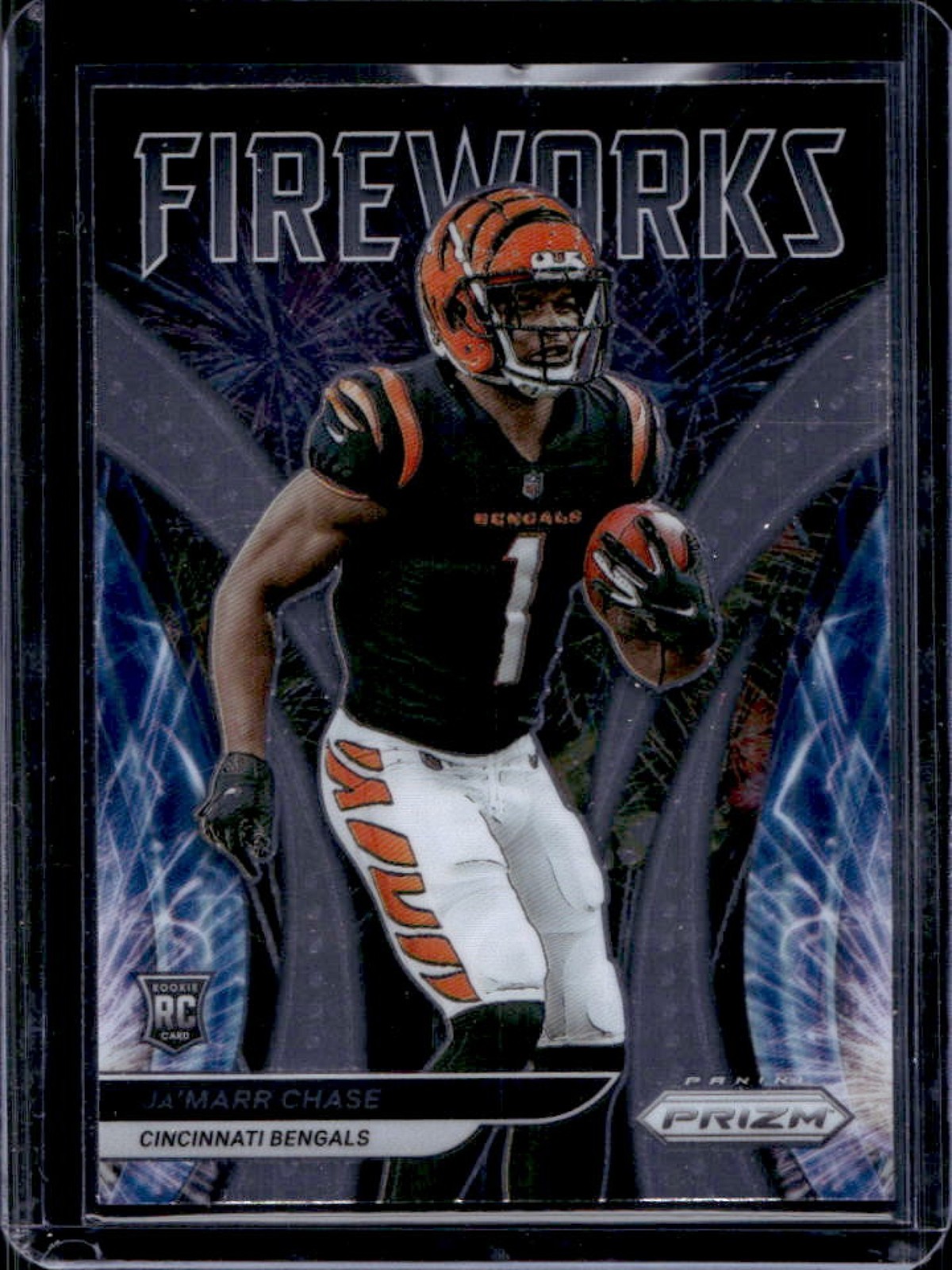 2021 Prizm Ja'Marr Chase Fireworks RC Rookie #F-11 Bengals