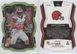 2017 Select Premier Level Die-Cut Neon Green Prizm /49 Jabrill Peppers Rookie RC