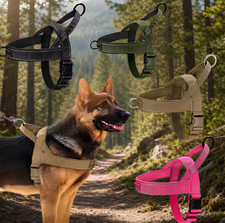 Tactical Dog Harness No Pull 1000D Nylon Large Dogs Handle Reflective Vest