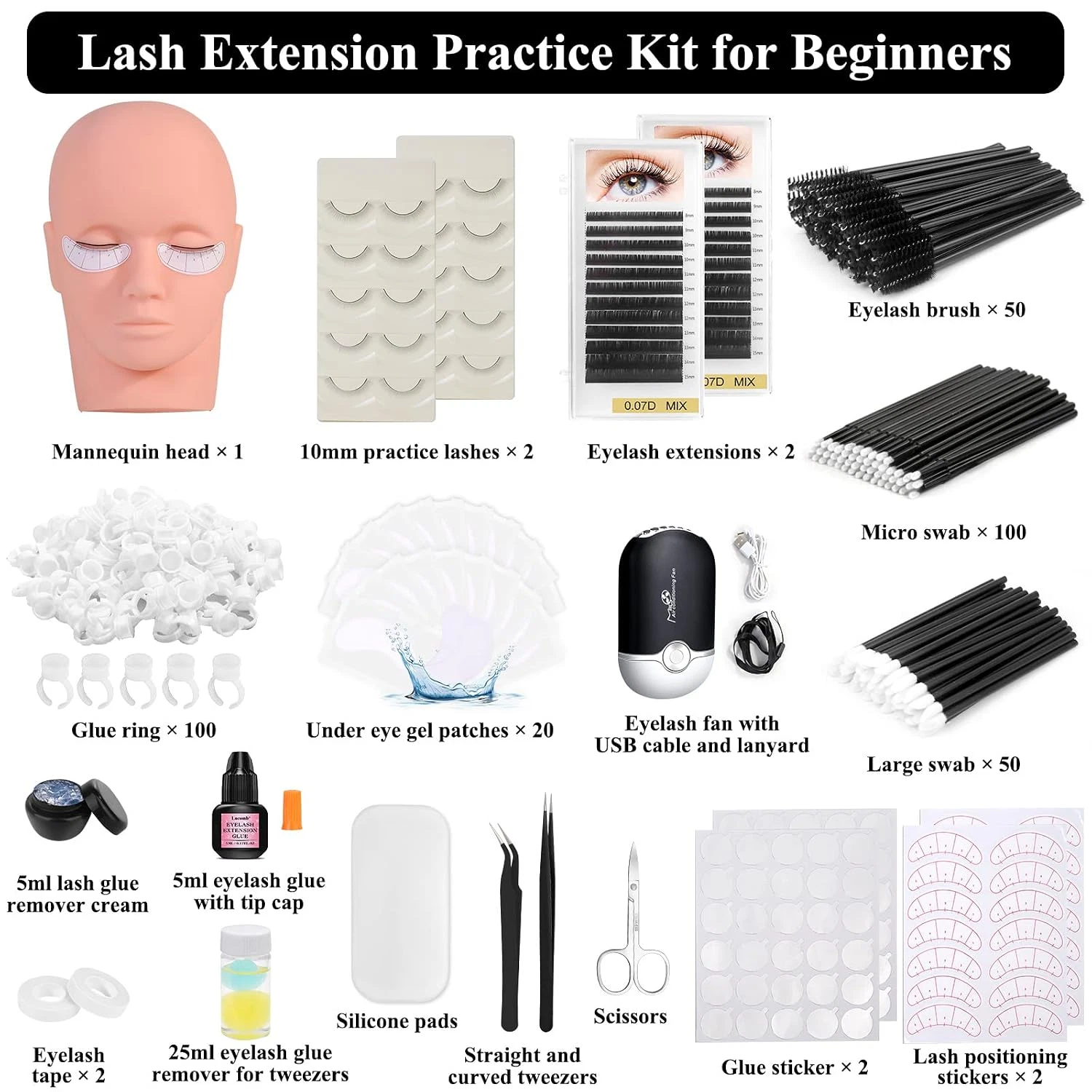 Eyelash Lashes Extension Kit, 442 PCS Lash Extension Supplies with Lash image 3