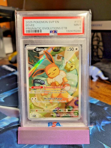 PSA 9 Eevee #173 Prismatic Evolutions Black Star Promo Graded Mint
