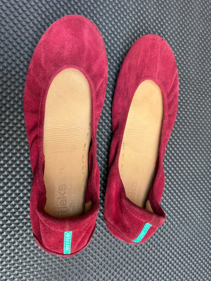 Zapatos sin cordones Tieks Flats para mujer 10 Rouge rojo oscuro gamuza cuero ballet Foto 3 de 4