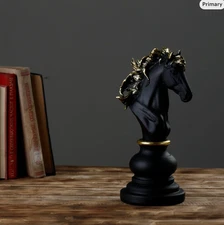 Knight Chess Piece Statue - Modern Decorative Chess Game Sculpture Home Decor