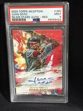 Juan Soto 2020 Topps Inception Rookie Emerging Stars Red Auto /75 PSA 9 Mint