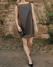 Montmartre Foulard Mini Dress XS Scarf Print Boho Shift Dress Sundress