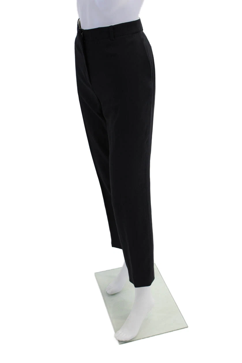 Celine pantaloni eleganti donna vita alta pieghe gamba skinny neri taglia small