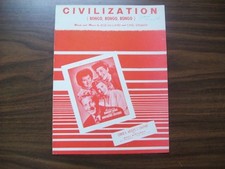 Civilization Bongo, Bongo, Bongo - Sheet Music 1947 Danny Kaye Cover - A15 