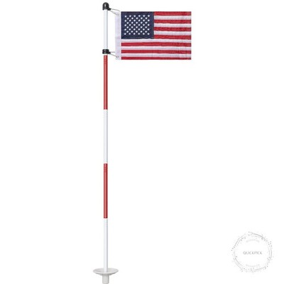 Golf Flagstick 6ft, Double-Side American Flag for Putting Green, Portable 5-Sect