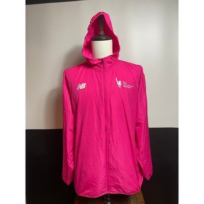 New Balance Mens TCS NYC New York City Marathon Windbreaker Jacket Pink XL