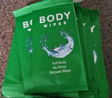 Shower Body Wipes, 50 Individually Wrapped Personal Unscented Wipes