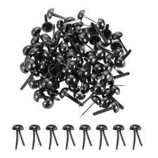 120Pcs Brads Paper Fasteners, 8x17 mm Metal Round Head Split Pins, Black