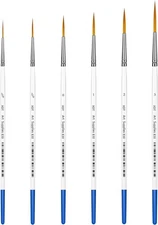 XDT#830 Rigger Artist Paint Brush 6 Piece Set Extra Long 6Pc Set, Blue 8pc 