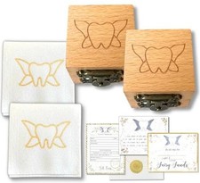 Tooth Box w/ Tooth Pouch Tooth Fairy Box for Girls or Boys Pack of 2 Clasp