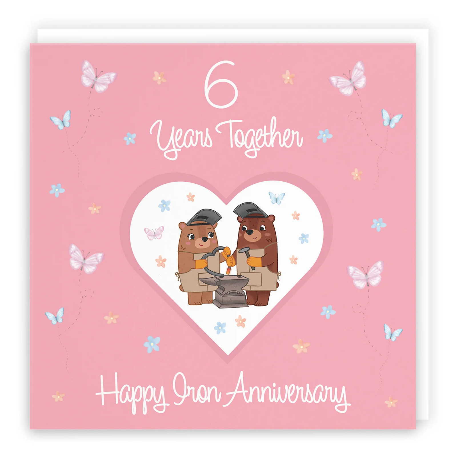 6th Anniversary Card Iron Romantic Meadows