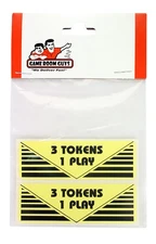 3 Tokens 1 Play Arcade Pinball Label Sticker Decal- Set of 2