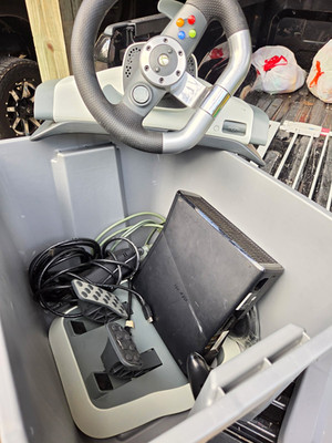 Microsoft Xbox 360 with  Racing Wheel Controller And Gas/Brake Pedals