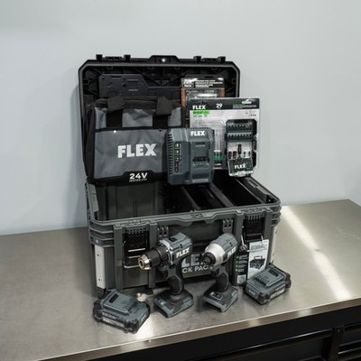 Flex 24v Compact Drill & Impact Driver Kit | Stack Pack and 2 Bit Sets