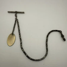 Vintage Watch Chain Kalbe Fob Single Albert Style Brass Engravable