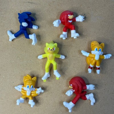 Set of 6 Sonic The Hedgehog Tails Knuckles Running Figure Cake Toppers Toys