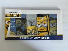 Illumination  s Minions 5 Pairs of Crew Socks Gift Set