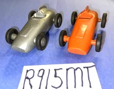SLOT CARS VINTAGE ELDON INDY RACER 1/32 PAIR OF CARS ORANGE & GRAY