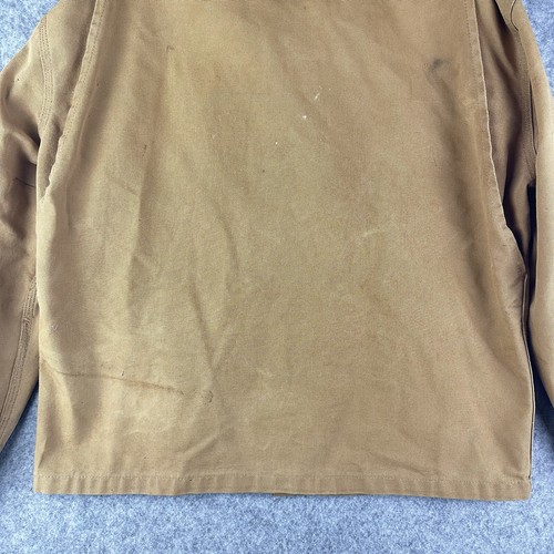 VTG Carhartt Barn Chore Jacket Sz 44 Western Work Corduroy USA Union Made STAIN* - Picture 8 of 15