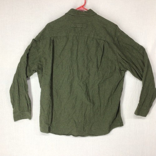 Duluth Trading Button Shirt Men’s Long Sleeve Relaxed Fit Green Flannel Size L - Picture 4 of 6