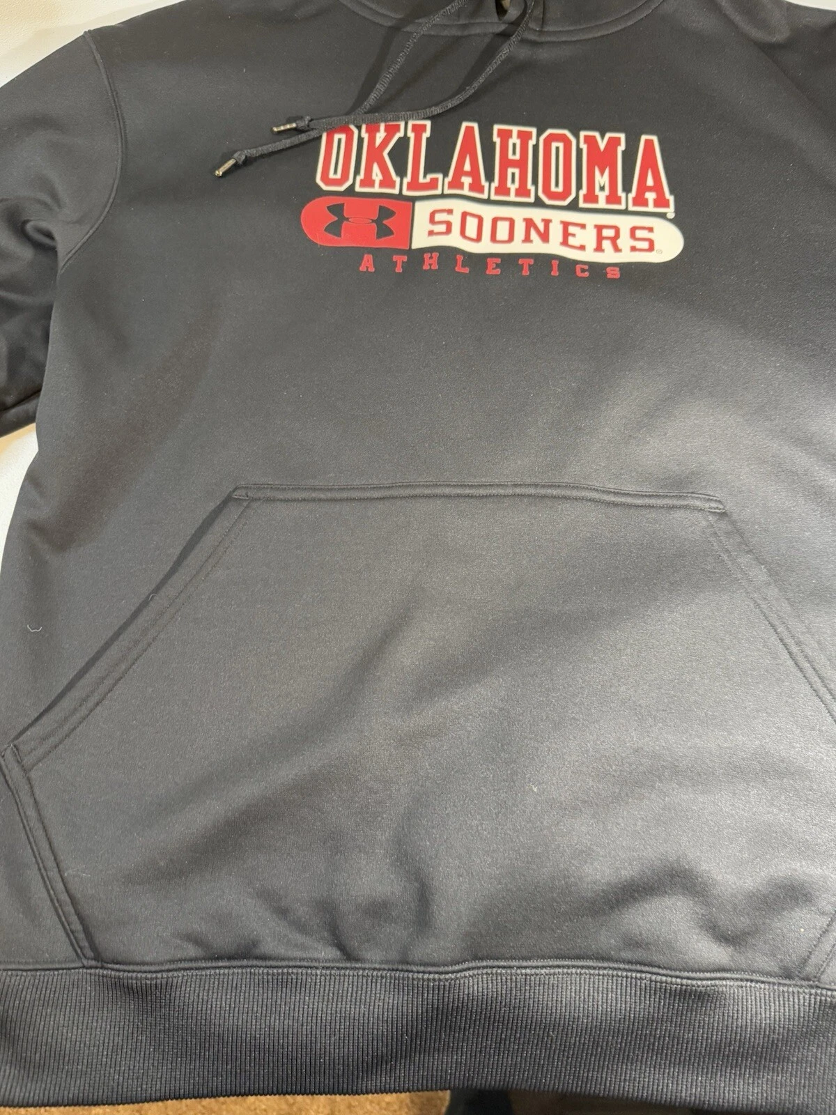 VETEMENTS Under Armour Oklahoma University Pullover Nero Felpa con Cappuccio Uomo Taglia S