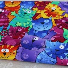 39 Inch X 44 Inch Cartoon cats patchwork sewing digital print fabric cotton