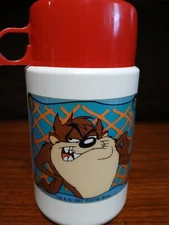 Tazmanian Devil Thermos 1997, white with red cap 