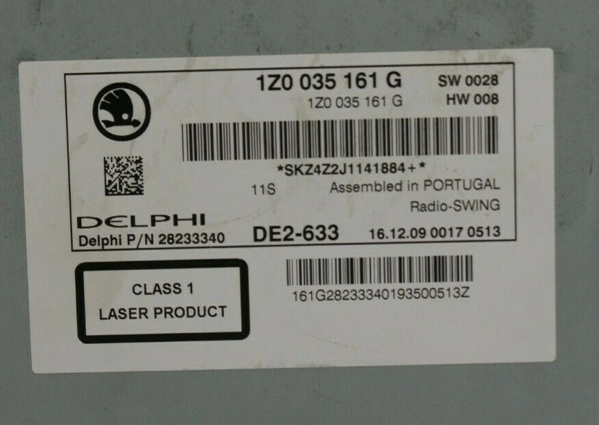 ⭐ CD RADIO SKODA OKTAVIA 1Z0035161G 1Z0 035 161 G 28233340 ⭐ - Bild 3 von 3