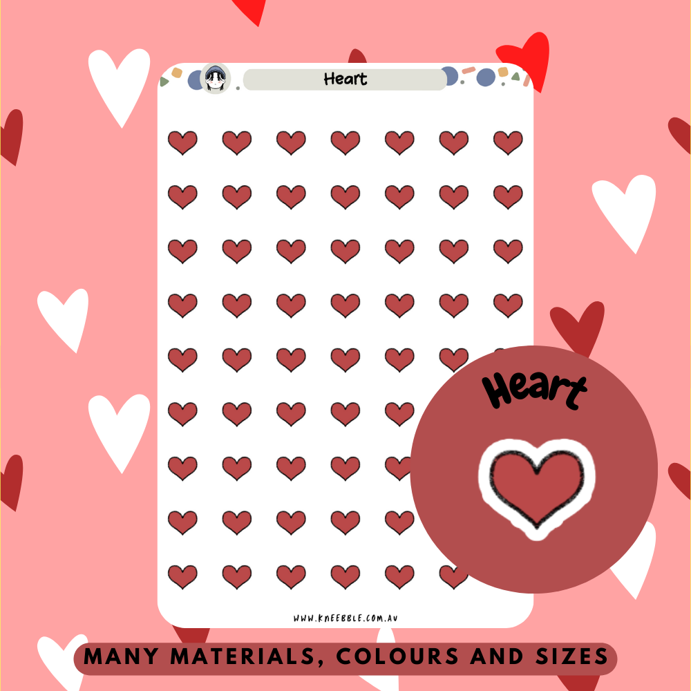 Heart-themed Planner Stickers for Organizing and Decorating Your Bullet Journal or Agenda