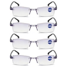 4 Pairs Rimless Mens Blue Light Blocking Reading Glasses Anti Blue Light Readers