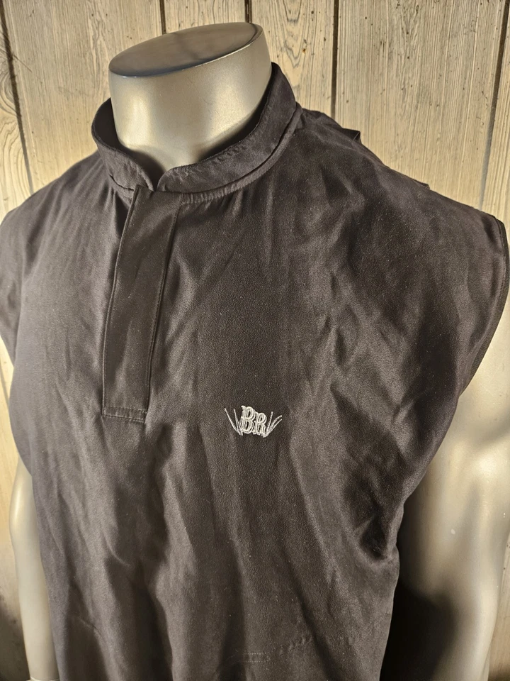 Zero Restriction Microsuede Vest Mens XL Black 1/4 Zip BR Golf Logo - Image 2 of 4