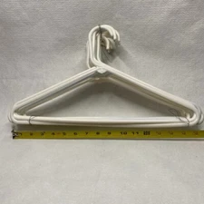 Clothes Hangers Plastic Lot of 12 White