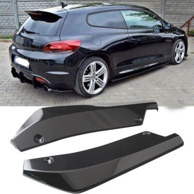 For VW Scirocco R Golf MK6 MK7 Rear Lip Bumper Angle Splitter Canard Wings Wrap