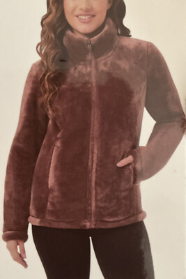 Neu mit Etikett Damen 32 Grad Hitze Plüsch Kunstfell Jacke superweich Reißverschluss vorne, Größe S